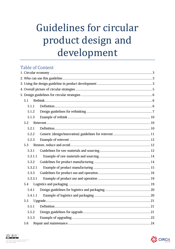 Guidelines for Circular Product Design and Development