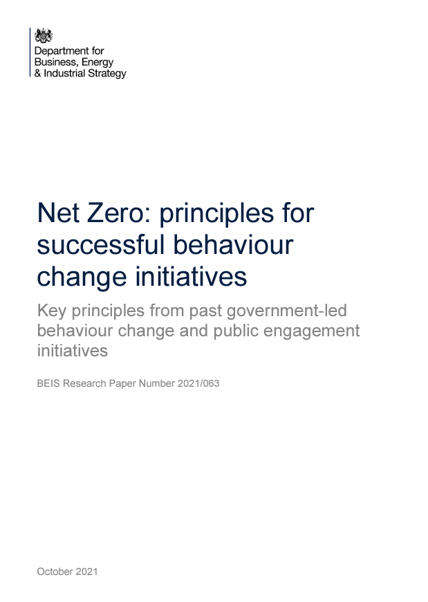 Net Zero: Principles for Successful Behaviour Change Initiatives